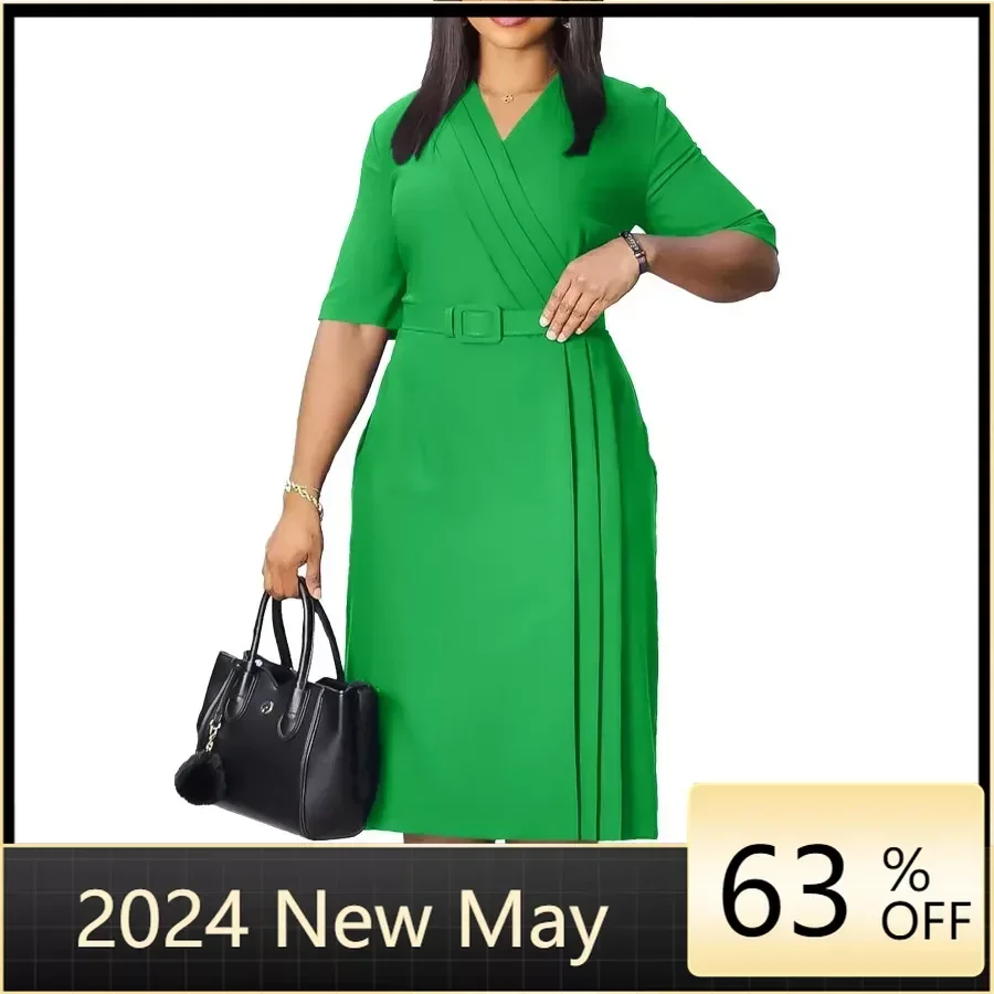 Fashion African Dresses for Women 2024 Summer African V-neck Short Sleeve Polyester Bodycon Dress Dashiki Africa Clothing S-3XL
Fashion African Dresses for Women 2024 Summer African V-neck Short Sleeve Polyester Bodycon Dress Dashiki Africa Clothing S-3XL