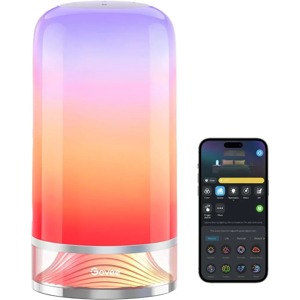 Govee RGBIC Smart Table Lamp 2, Touch Bedside Small Table Lamp Work with Matter, Alexa, LED Desk Lamp with 64 Scene Modes, Color
Govee RGBIC Smart Table Lamp 2, Touch Bedside Small Table Lamp Work with Matter, Alexa, LED Desk Lamp with 64 Scene Modes, Color