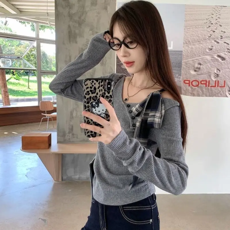 Autumn Winter New Fashion Long Sleeve One Character Collar Solid Women's Clothing Korean Pullovers All-match Knitting Chic Tops
Autumn Winter New Fashion Long Sleeve One Character Collar Solid Women's Clothing Korean Pullovers All-match Knitting Chic Tops