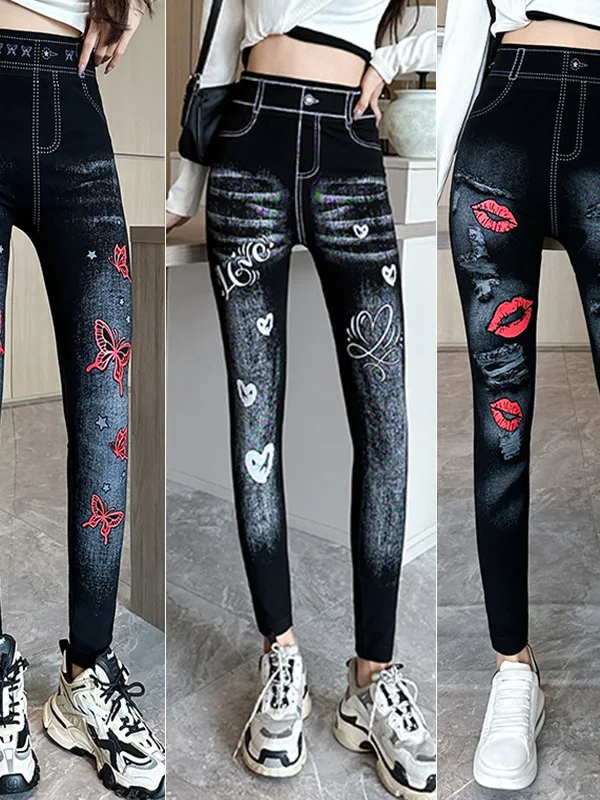 Women's Imitation Denim Printed Leggings High Waist Nine Points Casual Thin Fabric Butt Lifting Small Foot Pants
Women's Imitation Denim Printed Leggings High Waist Nine Points Casual Thin Fabric Butt Lifting Small Foot Pants