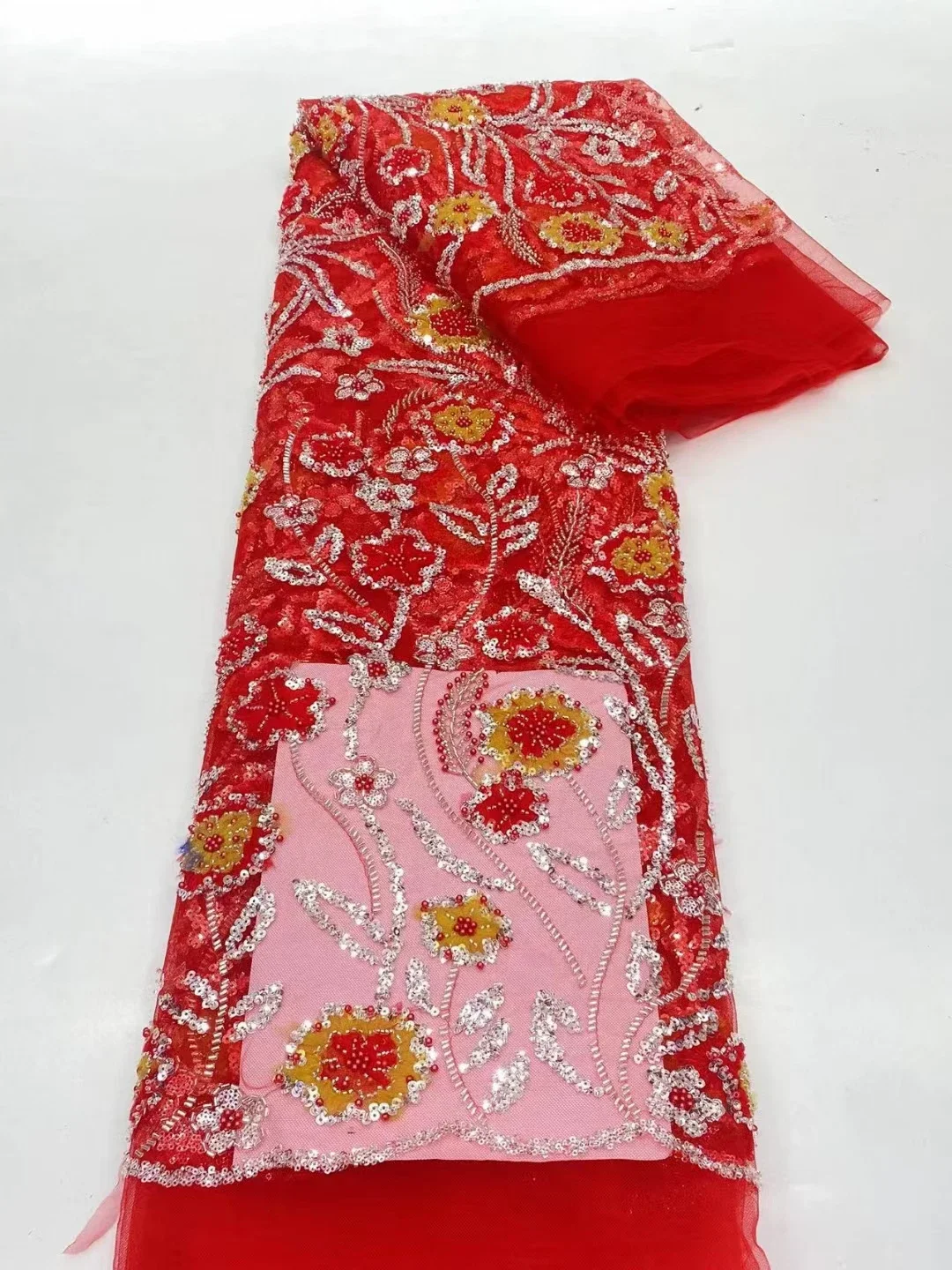 Red Beauty French Beads Sequins Lace Fabric 2024 HIgh Quality Handmade beads African Lace Fabric For Women Party Dress LCD24108
Red Beauty French Beads Sequins Lace Fabric 2024 HIgh Quality Handmade beads African Lace Fabric For Women Party Dress LCD24108