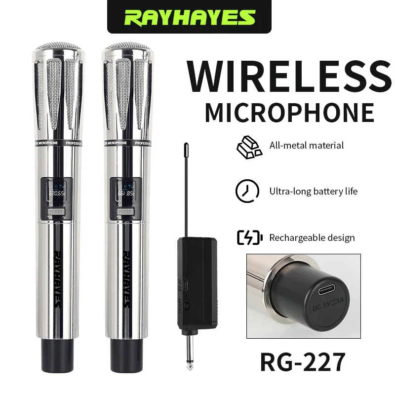 RAYHAYES RG-227 Professional Wireless Microphone all-metal casing suitable for performances parties and other occasions
RAYHAYES RG-227 Professional Wireless Microphone all-metal casing suitable for performances parties and other occasions