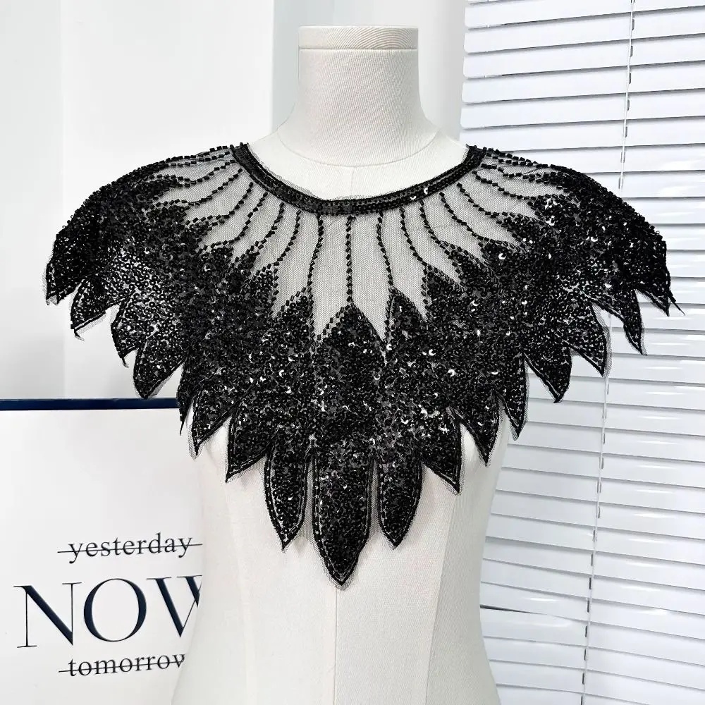 Elegant Beaded Applique Sequins Lace Collar Shining DIY Craft Lace Neckline Exquisite Neckline Patch Apparel
Elegant Beaded Applique Sequins Lace Collar Shining DIY Craft Lace Neckline Exquisite Neckline Patch Apparel