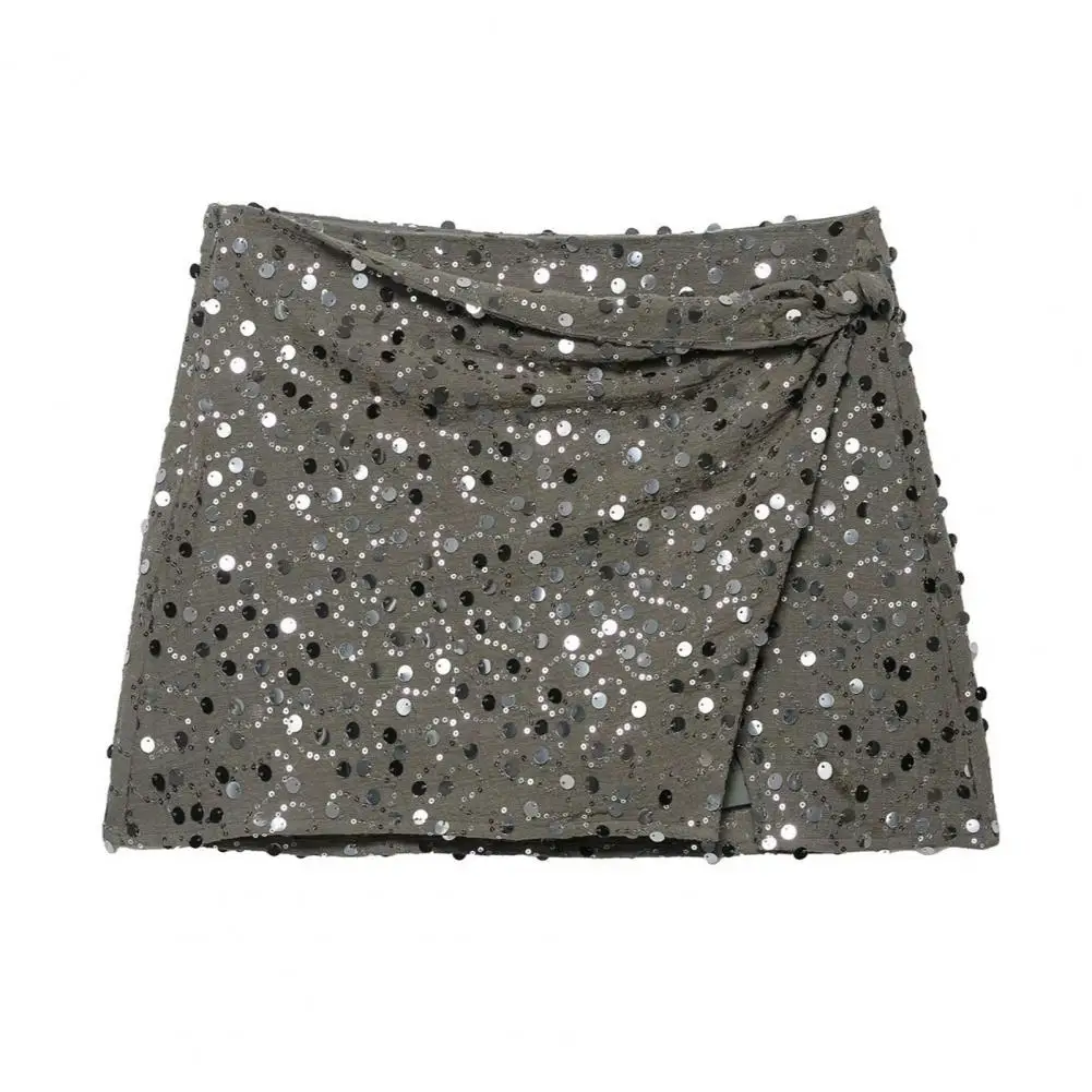 Women Mini Skirt Sequins with Front Twist Detail Side Slit Nightclub Short Skirt for Hidden Zipper
Women Mini Skirt Sequins with Front Twist Detail Side Slit Nightclub Short Skirt for Hidden Zipper