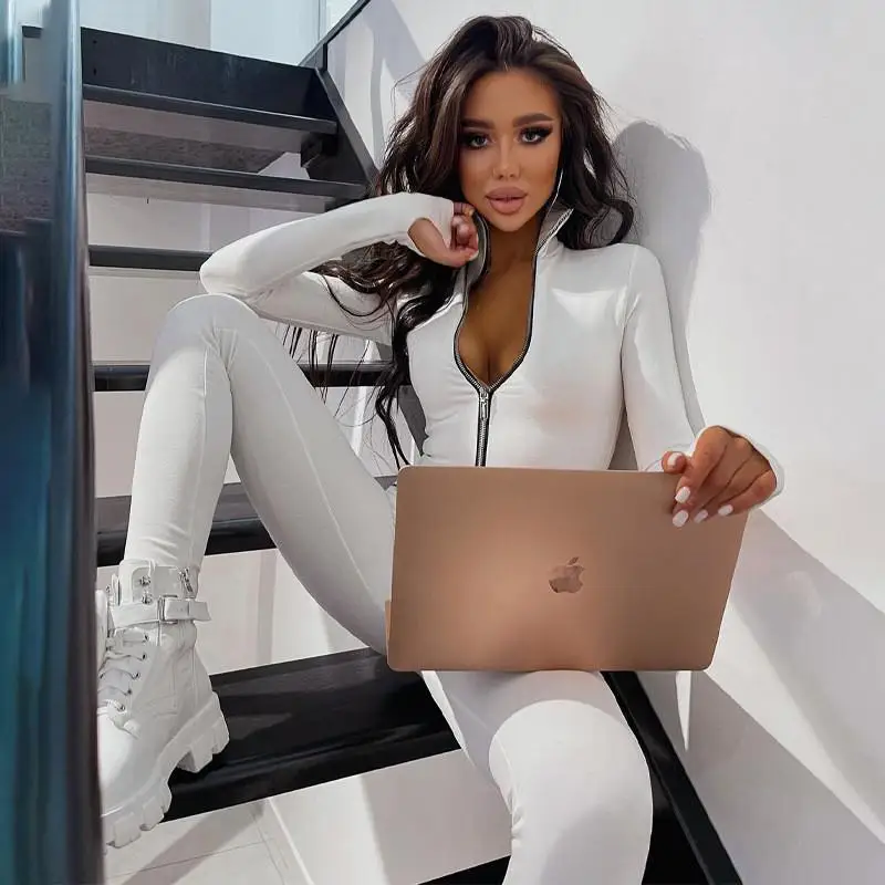 High Waist Slim Fit Long Sleeve Zipper Stand Collar Onesie Pants Women's Fashionable Pure Color Casual Trousers
High Waist Slim Fit Long Sleeve Zipper Stand Collar Onesie Pants Women's Fashionable Pure Color Casual Trousers