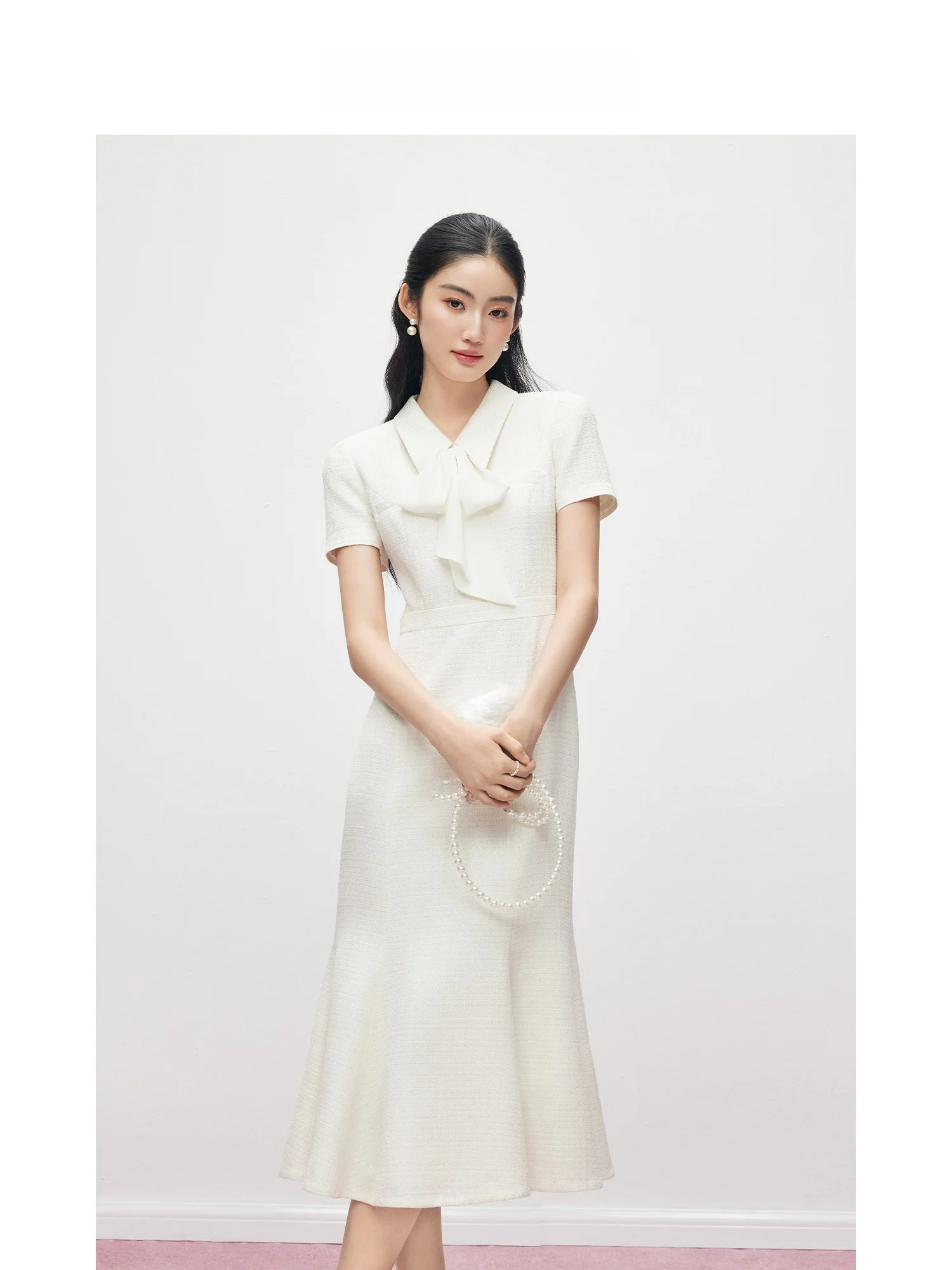 MandyZhang Gold Ratio Princess Style White Fish Tail Dress Women's Dress Elegant City Commute Short Sleeve Zipper Back
MandyZhang Gold Ratio Princess Style White Fish Tail Dress Women's Dress Elegant City Commute Short Sleeve Zipper Back