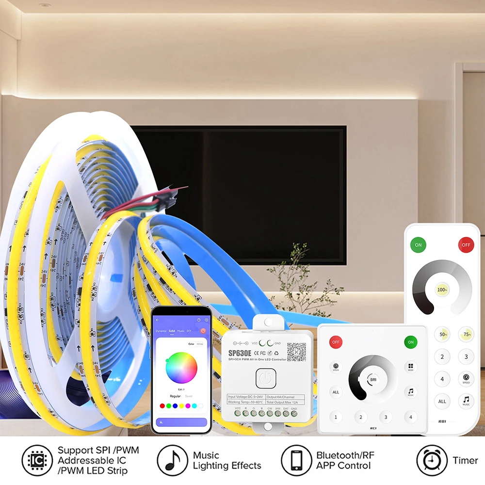 DC24V WS2811 IC Running Water COB Led Strip Lights 5M 10M 15M Flow Chasing Flexible FCOB Led Tape Ribbob Lamp for Room Decoratio
DC24V WS2811 IC Running Water COB Led Strip Lights 5M 10M 15M Flow Chasing Flexible FCOB Led Tape Ribbob Lamp for Room Decoratio