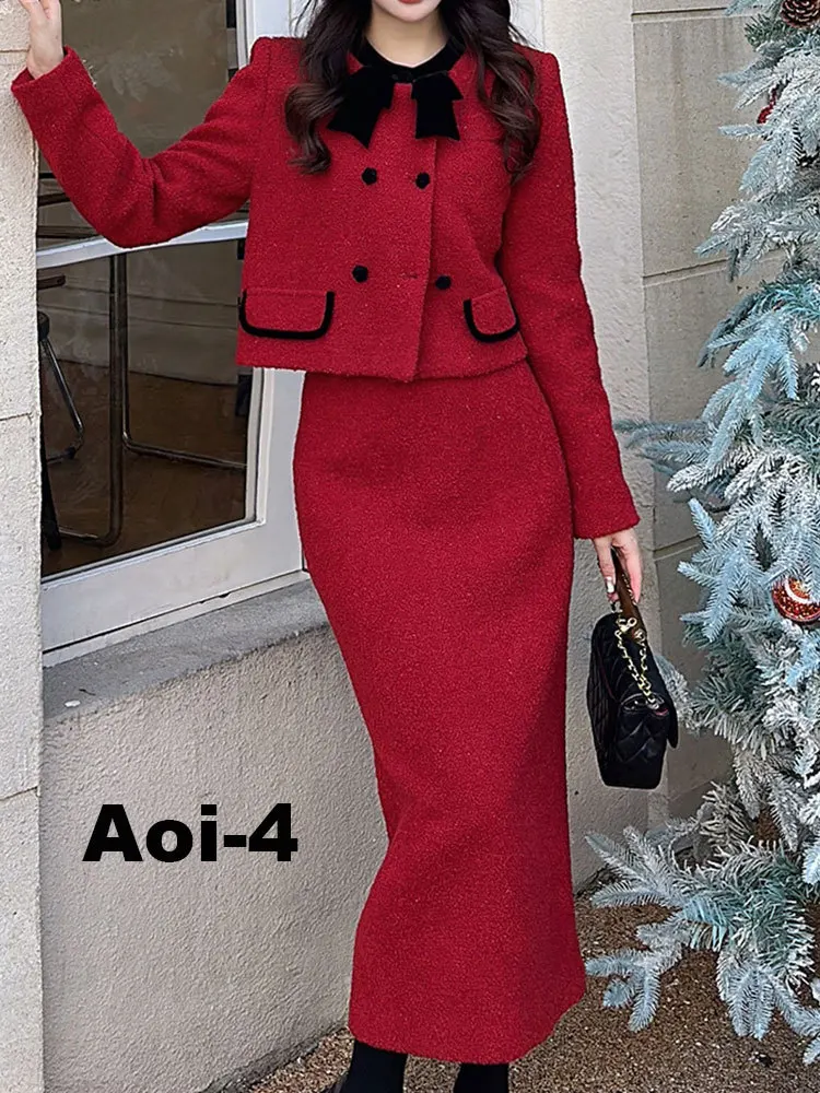 Fashion Elegant Down Red Suit Women's 2023 Winter Bow Stitching Flower Button Lon-Sleeved Coat+Long A-Line Skirt Two-Piece Set
Fashion Elegant Down Red Suit Women's 2023 Winter Bow Stitching Flower Button Lon-Sleeved Coat+Long A-Line Skirt Two-Piece Set