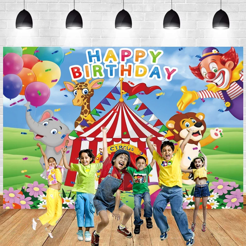 Circus Backdrop Photography Rectangular Cover Happy Birthday Party Red Stripes Carnival Tent Animal Barn Clown Custom Background
Circus Backdrop Photography Rectangular Cover Happy Birthday Party Red Stripes Carnival Tent Animal Barn Clown Custom Background