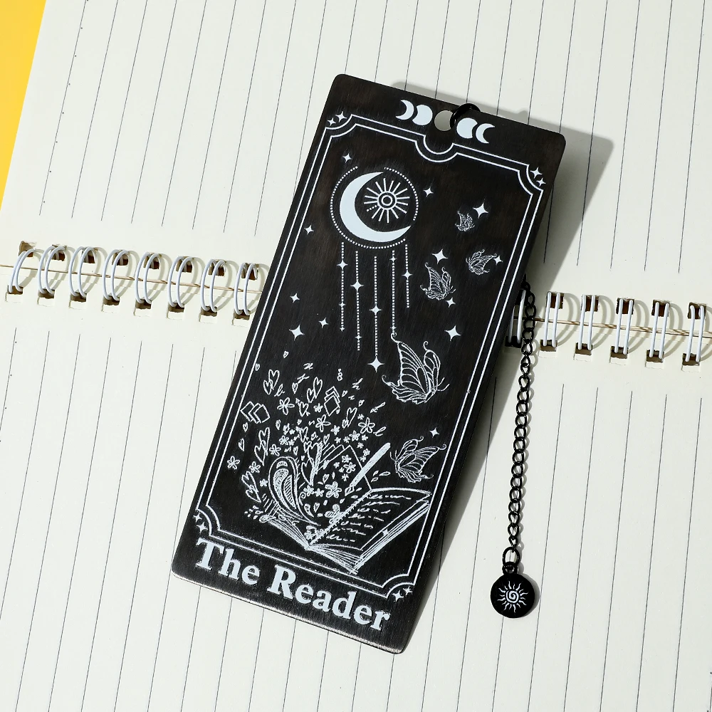 Black Stainless Steel Sun and Moon Bookmark with Pendant, Reading Accessories for Reading Lovers, School Supplies for Students
Black Stainless Steel Sun and Moon Bookmark with Pendant, Reading Accessories for Reading Lovers, School Supplies for Students