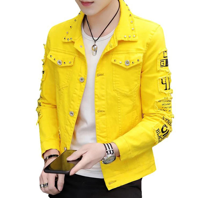 Musim Semi dan Musim Gugur Pria Jaket Denim Fashion Korea Pria Robek Rivet Jaket Denim Street Style Kasual Huruf Cetak Jean
Musim Semi dan Musim Gugur Pria Jaket Denim Fashion Korea Pria Robek Rivet Jaket Denim Street Style Kasual Huruf Cetak Jean