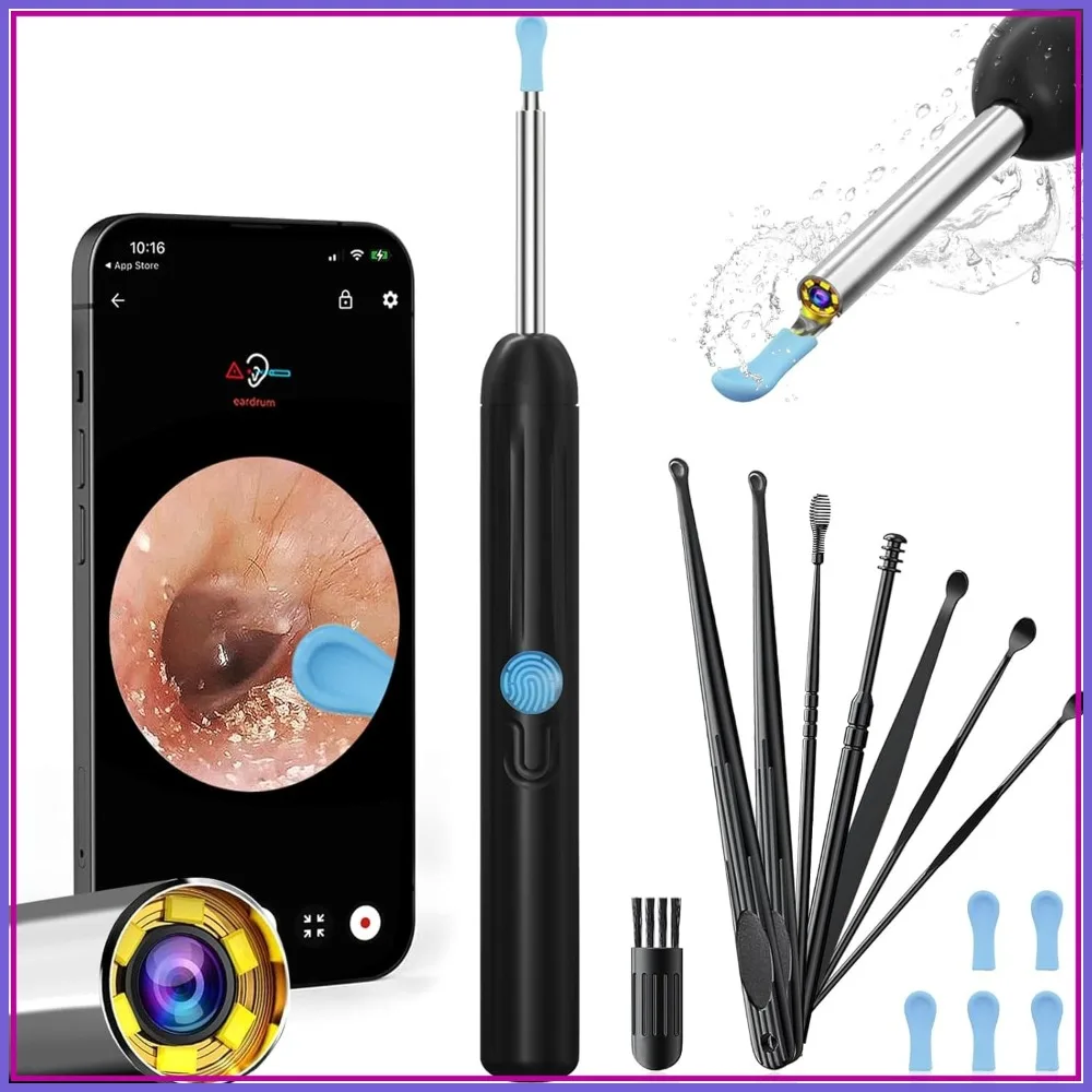 1080P Ear Wax Removal Tool with Camera, 6 LED Lights, 8 Ear Picks, for iPhone/Android
1080P Ear Wax Removal Tool with Camera, 6 LED Lights, 8 Ear Picks, for iPhone/Android