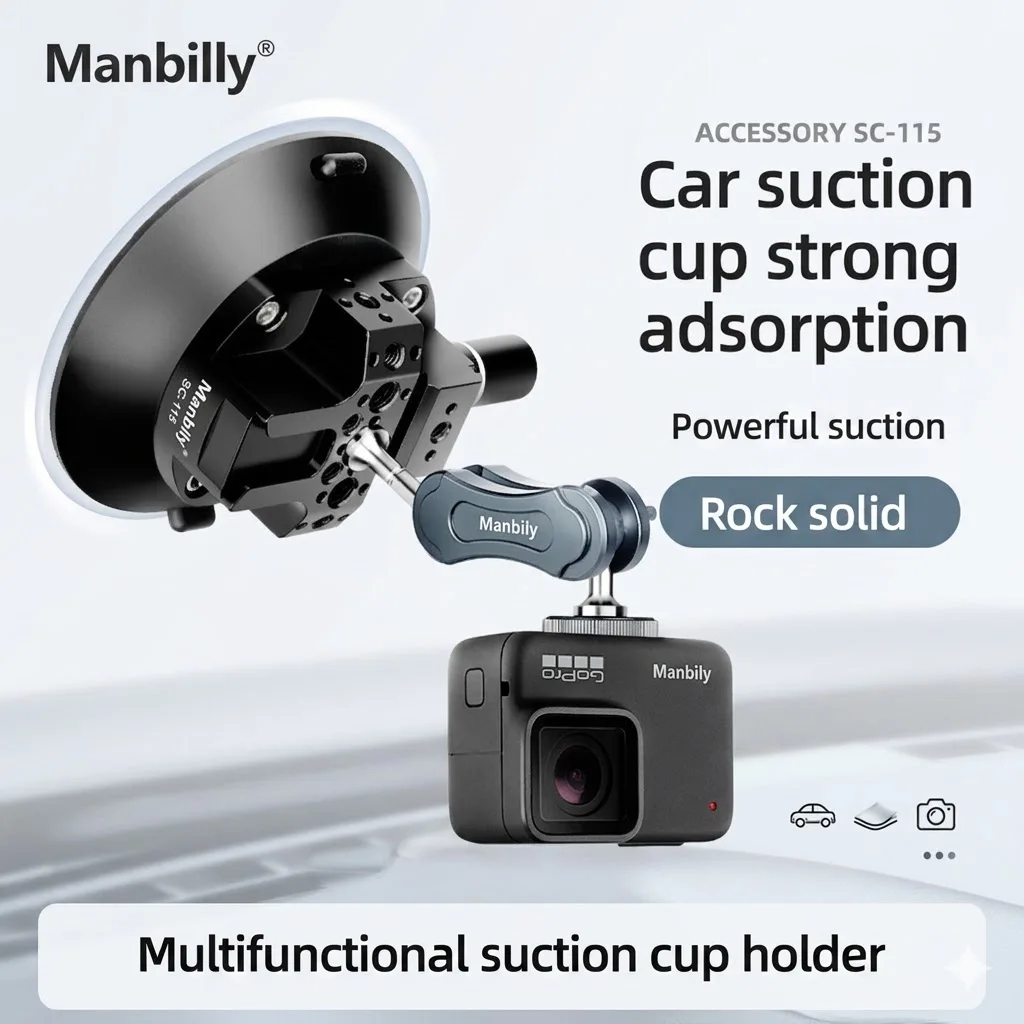 4.5" Camera Suction Cup Mount for Action Cameras Pump-actived Vacuum Suction Mount Quick Release Magic Arm Car Windshield
4.5" Camera Suction Cup Mount for Action Cameras Pump-actived Vacuum Suction Mount Quick Release Magic Arm Car Windshield