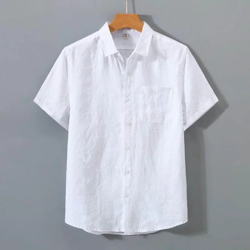 Summer Linen Cotton Shirt Men's Short Sleeve Thin Loose Linen Material Top Japanese Style Retro Casual Cotton Linen Shirt
Summer Linen Cotton Shirt Men's Short Sleeve Thin Loose Linen Material Top Japanese Style Retro Casual Cotton Linen Shirt