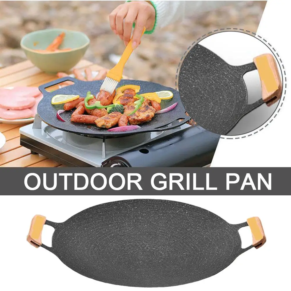Outdoor Grill Pan Non Stick Circular Frying Pan Balanced Portable Outdoor Picnics Universal Grilling Tool Home Heating V2b4
Outdoor Grill Pan Non Stick Circular Frying Pan Balanced Portable Outdoor Picnics Universal Grilling Tool Home Heating V2b4