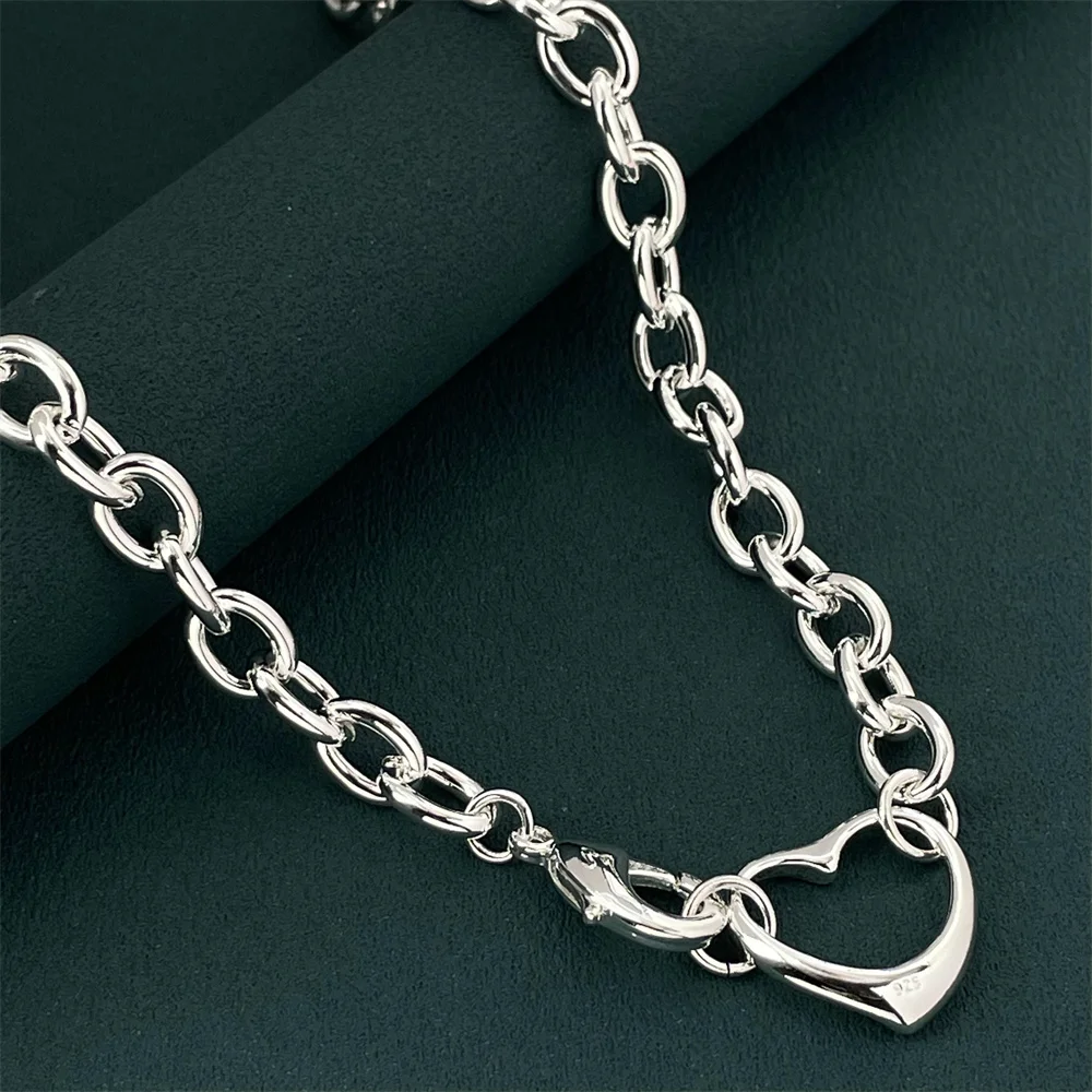 Hot selling 925 sterling silver jewelry, heart ring pendant thick necklace lobster clasp, fashionable punk style
Hot selling 925 sterling silver jewelry, heart ring pendant thick necklace lobster clasp, fashionable punk style