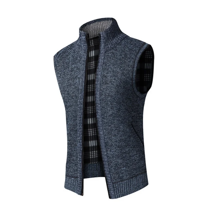 Autumn Winter Men's Cardigan Fleece Sweater Vest Slim Fit Stand Collar Sleeveless Knitted Sweater Casual Thick Warm Waistcoat
Autumn Winter Men's Cardigan Fleece Sweater Vest Slim Fit Stand Collar Sleeveless Knitted Sweater Casual Thick Warm Waistcoat