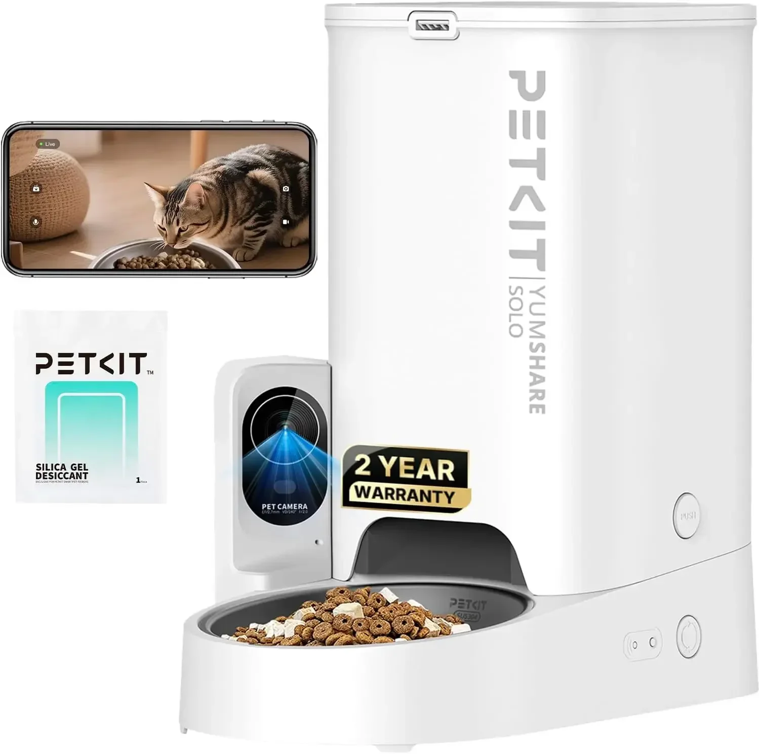 Automatic Cat Feeder with Camera, 1080P HD Video with Night Vision, 2.4G WiFi Pet Feeder for Cat & Small Dog, 2-Way Audio & Meal
Automatic Cat Feeder with Camera, 1080P HD Video with Night Vision, 2.4G WiFi Pet Feeder for Cat & Small Dog, 2-Way Audio & Meal
