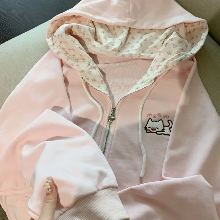 Japanese Sweet Kawaii Cartoon Embroidery Hoodie Women Y2k Aesthetic Pocket Patchwork Jacket Casual Grunge Zipper Sweatshirts New
Japanese Sweet Kawaii Cartoon Embroidery Hoodie Women Y2k Aesthetic Pocket Patchwork Jacket Casual Grunge Zipper Sweatshirts New