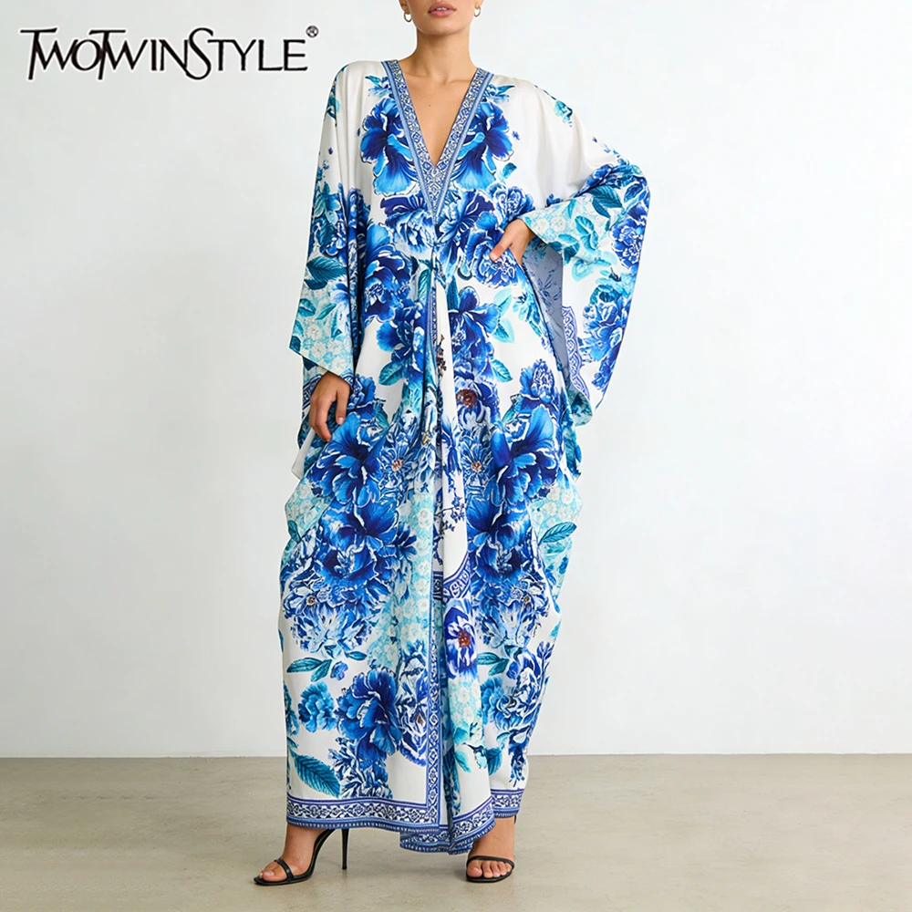 TWOTWINSTYLE Свободные драпированные повседневные платья с принтом для женщин, элегантное платье с v-образным вырезом и длинными рукавами, высокой талией, женская модная одежда
TWOTWINSTYLE Свободные драпированные повседневные платья с принтом для женщин, элегантное платье с v-образным вырезом и длинными рукавами, высокой талией, женская модная одежда