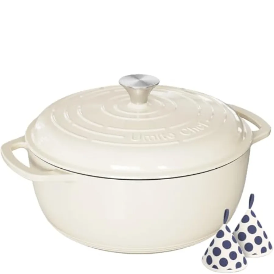6QT Enameled Cast Iron Dutch Oven with Lid Versatile Heavy-Duty Cookware Pot for Baking Bread Braising Soups and Stews Oven and
6QT Enameled Cast Iron Dutch Oven with Lid Versatile Heavy-Duty Cookware Pot for Baking Bread Braising Soups and Stews Oven and