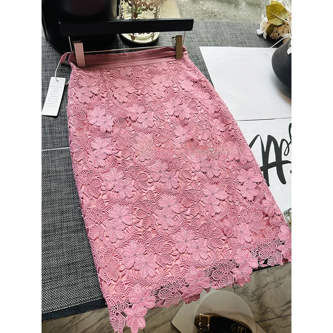 Peach Pink Embroidered Lace Bodycon Skirt High Waist A-Line Silhouette Street Style Women's Premium Quality Half Skirt
Peach Pink Embroidered Lace Bodycon Skirt High Waist A-Line Silhouette Street Style Women's Premium Quality Half Skirt