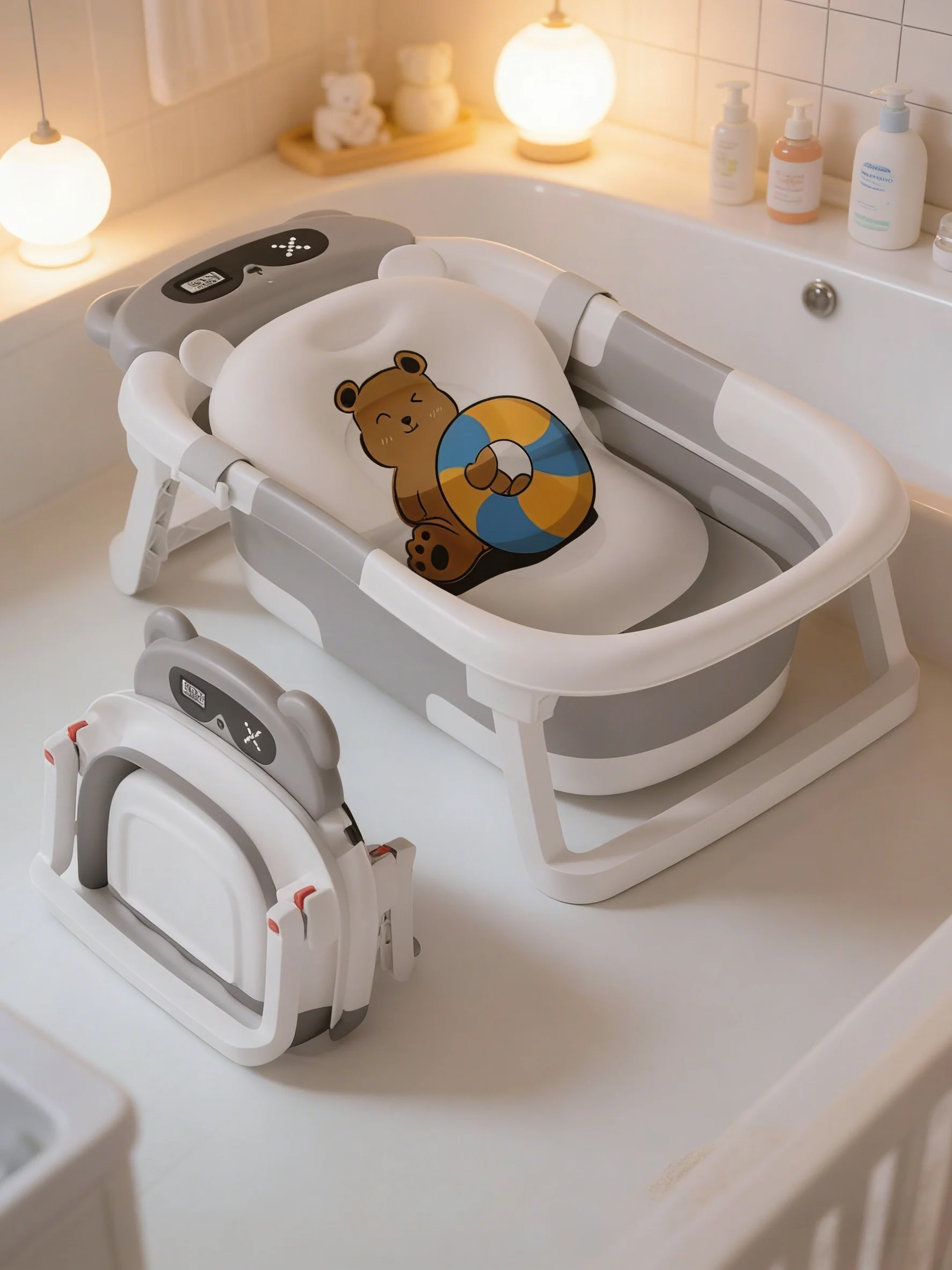 Складная ванна с нескользящим покрытием, мягкой подкладкой и термометром - портативная дорожная ванна с плавучей подушкой для всей семьи
Складная ванна с нескользящим покрытием, мягкой подкладкой и термометром - портативная дорожная ванна с плавучей подушкой для всей семьи