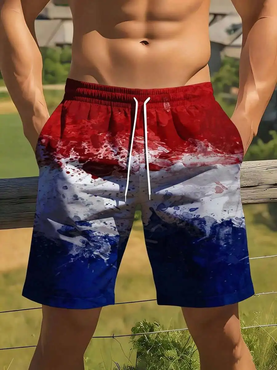 Red White Blue Wave Print Swim Shorts For Men Summer Beach Leisure Sports
Red White Blue Wave Print Swim Shorts For Men Summer Beach Leisure Sports
