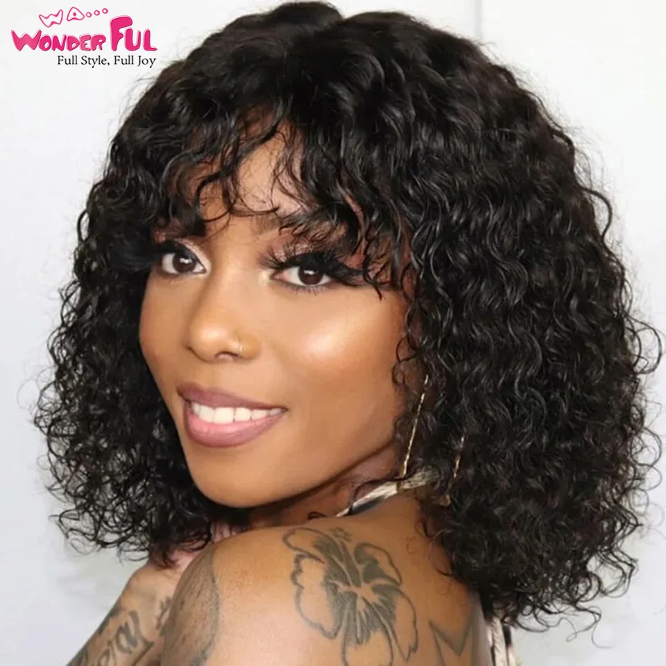 Wonderful Brazilian Jerry Curl Short Bob Human Hair Wigs With Bang Nature Black And Red 99J P4/27 Full Machine Made Huma Wigs
Wonderful Brazilian Jerry Curl Short Bob Human Hair Wigs With Bang Nature Black And Red 99J P4/27 Full Machine Made Huma Wigs