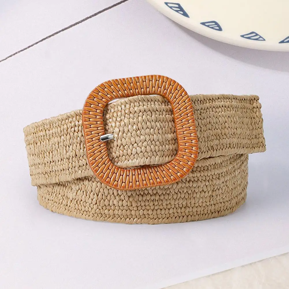 Trendy Bohemian Square Buckle Elastic Braided Belts Women Summer Wild Linen Weave Fake Straw Waist Belt Dress Shirt Decoration
Trendy Bohemian Square Buckle Elastic Braided Belts Women Summer Wild Linen Weave Fake Straw Waist Belt Dress Shirt Decoration
