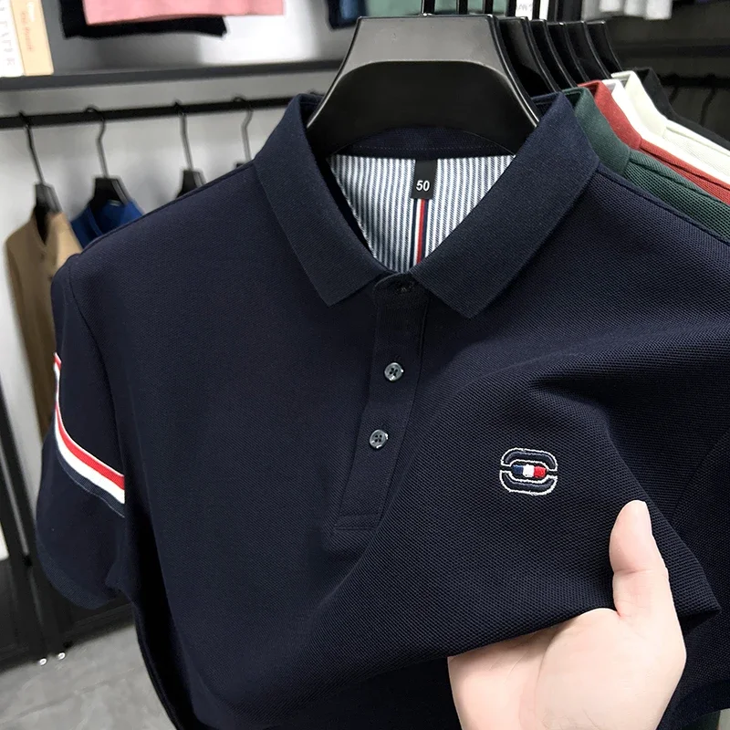 New Summer High Quality Breathable Cool Fashion Lapel Polo Short Sleeve Trend Embroidery Business Men Cotton Casual T-shirt Top
New Summer High Quality Breathable Cool Fashion Lapel Polo Short Sleeve Trend Embroidery Business Men Cotton Casual T-shirt Top