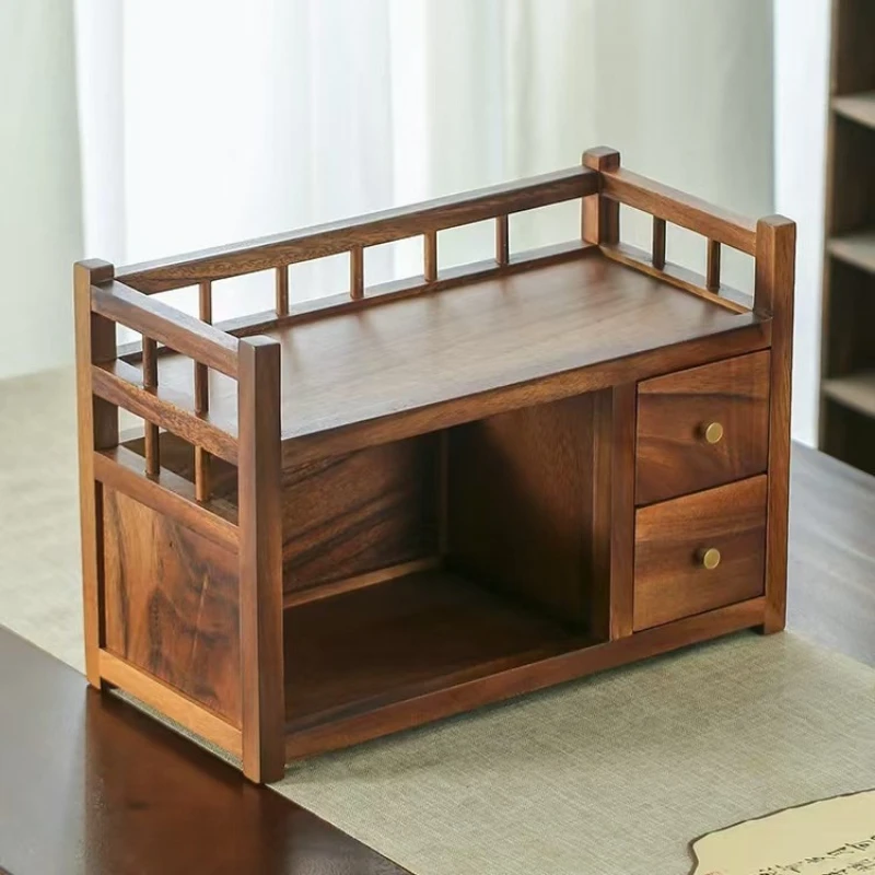 South American walnut double pumping storage rack, desktop solid wood shelf, new Chinese teacup teapot
South American walnut double pumping storage rack, desktop solid wood shelf, new Chinese teacup teapot