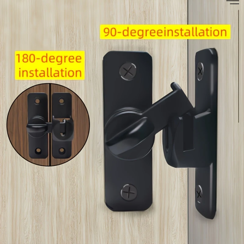 Black Heavy-Duty Anti-Theft Door Lock 90°/180° Adjustable Sliding Pin Keyless Entry for Home Office Hotel Garage Easy Install
Black Heavy-Duty Anti-Theft Door Lock 90°/180° Adjustable Sliding Pin Keyless Entry for Home Office Hotel Garage Easy Install