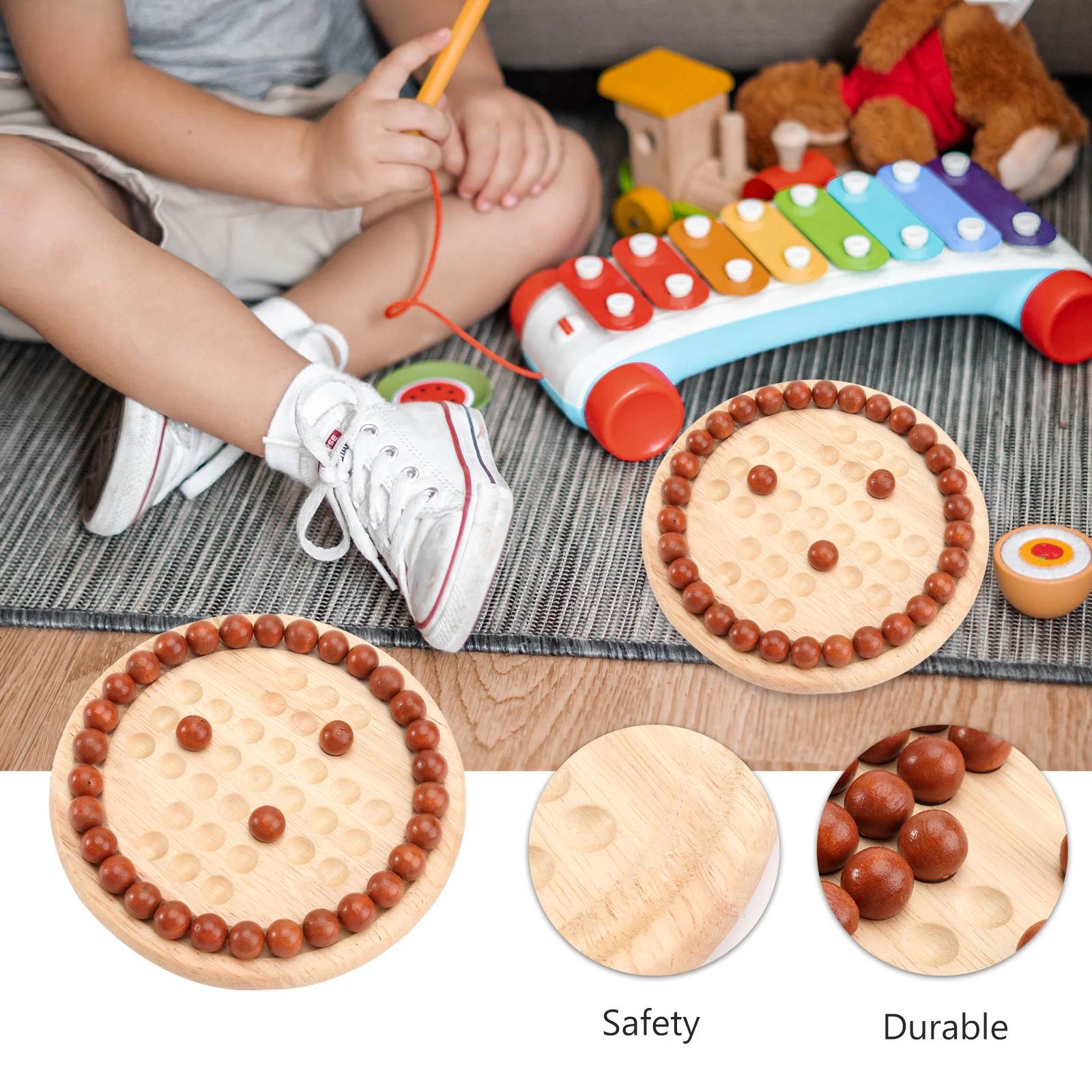 Wooden Educational Toys Single Player Chess Marbles Safe Material Adults Party Game Wooden Board
Wooden Educational Toys Single Player Chess Marbles Safe Material Adults Party Game Wooden Board