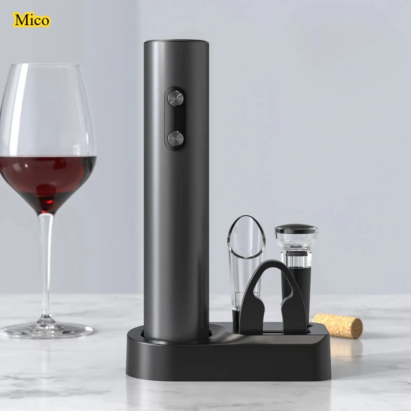 Automatic Wine Opener Kit, Corkscrew with Aerator, Pourer & Foil Cutter, Gift for Wine Lovers With Storage Rack
Automatic Wine Opener Kit, Corkscrew with Aerator, Pourer & Foil Cutter, Gift for Wine Lovers With Storage Rack