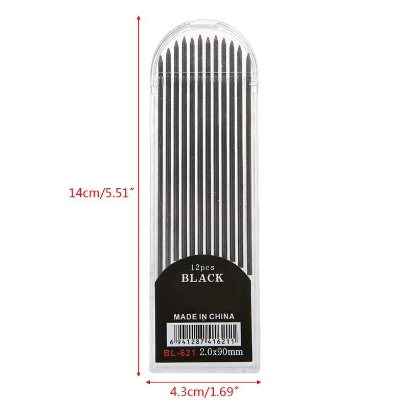 12Pcs 2.0 mm Mechanical Pencil Black 2B Refills Draft Drawing Writing Craft
12Pcs 2.0 mm Mechanical Pencil Black 2B Refills Draft Drawing Writing Craft