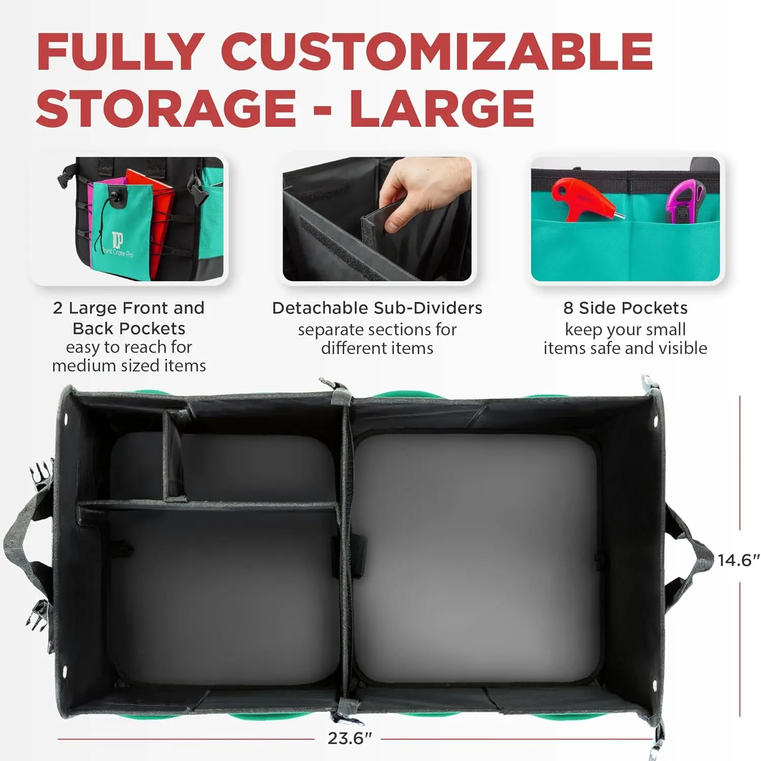Teal Car Accessories Trunk Organizer Premium Multi Movable Compartments Collapsible car organizer,
Teal Car Accessories Trunk Organizer Premium Multi Movable Compartments Collapsible car organizer,
