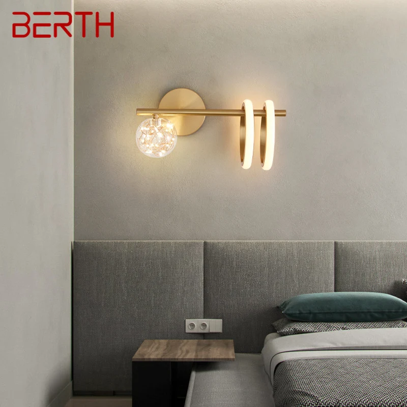 BERTH Modern Brass Wall Lamp LED 3 Colors Light Luxury Creative for Bedside Living Room Decor
BERTH Modern Brass Wall Lamp LED 3 Colors Light Luxury Creative for Bedside Living Room Decor