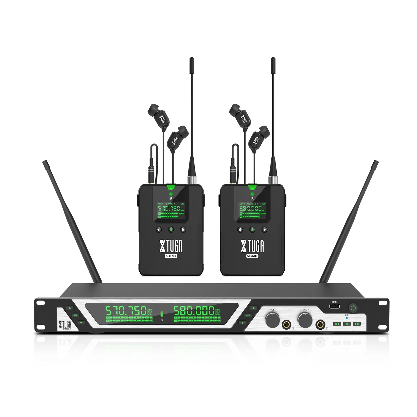 XTUGA SEM200 2 Bodypack 1 Transmitter Professional Stereo Wireless In Ear System In Ear With Bluetooth Function
XTUGA SEM200 2 Bodypack 1 Transmitter Professional Stereo Wireless In Ear System In Ear With Bluetooth Function