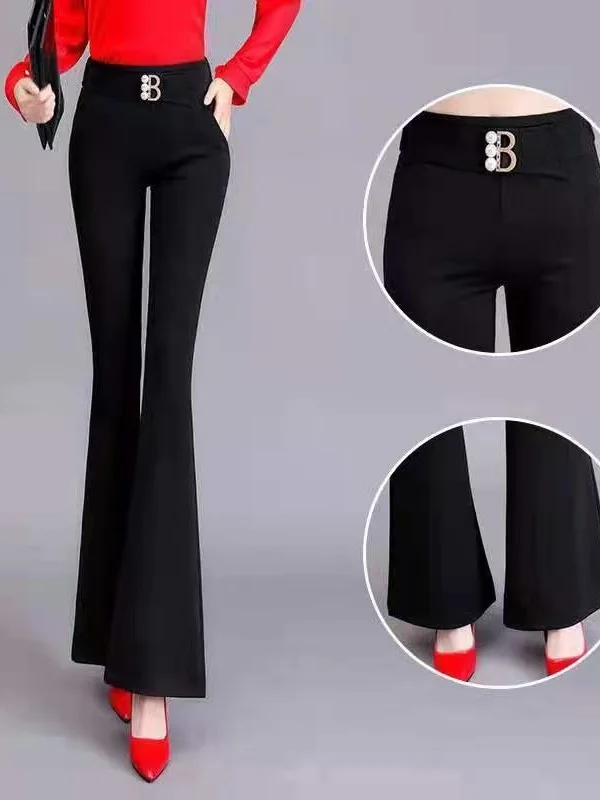 Женские брюки с высокой талией, облегающие, длинные, модные, на весну-осень-зиму, расклешенные, с высокой эластичностью, струящиеся, для офиса/повседневной носки
Женские брюки с высокой талией, облегающие, длинные, модные, на весну-осень-зиму, расклешенные, с высокой эластичностью, струящиеся, для офиса/повседневной носки