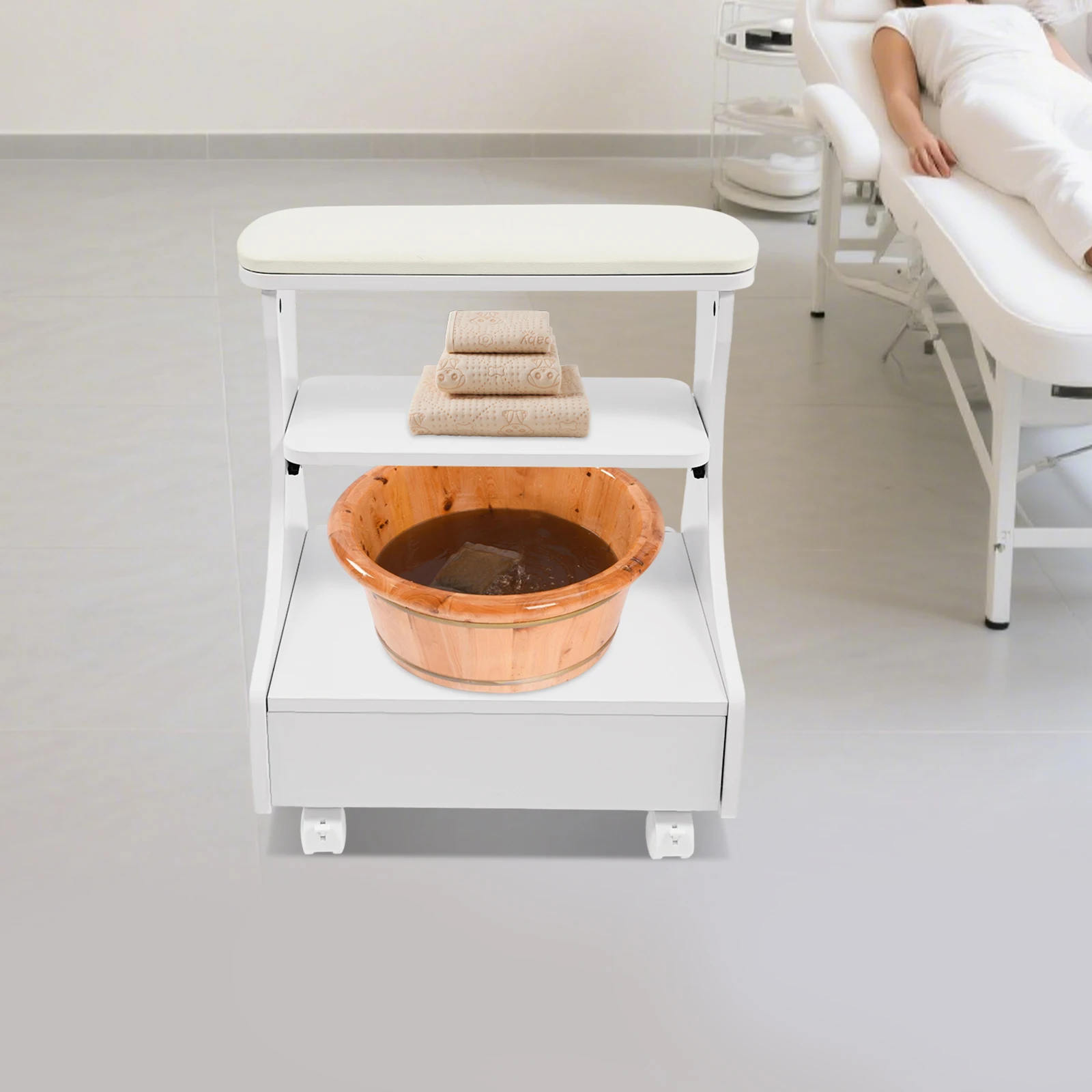 Mobile Pedicure Stool with Drawers - Foot Bath Trolley with Wheels for Manicure and Massage (Black)
Mobile Pedicure Stool with Drawers - Foot Bath Trolley with Wheels for Manicure and Massage (Black)