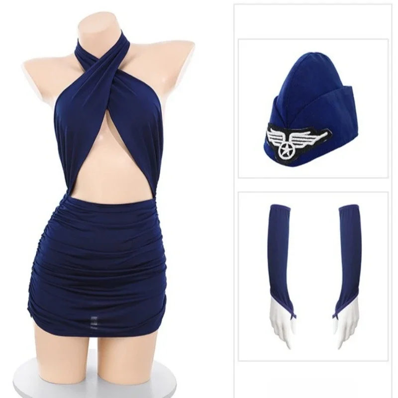 Sexy Air Stewardess Uniform Cosplay Costume Hollow See Through Nightdress Women Backless Roleplay Outfits Bodycon Pajamas
Sexy Air Stewardess Uniform Cosplay Costume Hollow See Through Nightdress Women Backless Roleplay Outfits Bodycon Pajamas