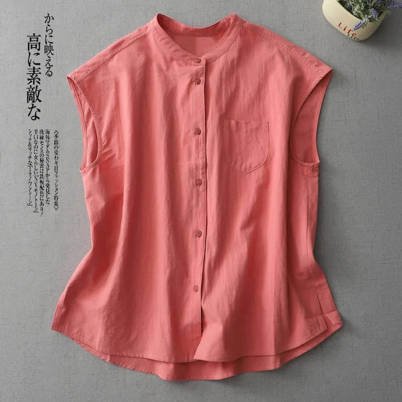 Vest Women for Tops Cotton Linen Solid Single Breasted Shirt Korean Style Vintage Casual Sleeveless Loose Tanks Women Clothing
Vest Women for Tops Cotton Linen Solid Single Breasted Shirt Korean Style Vintage Casual Sleeveless Loose Tanks Women Clothing