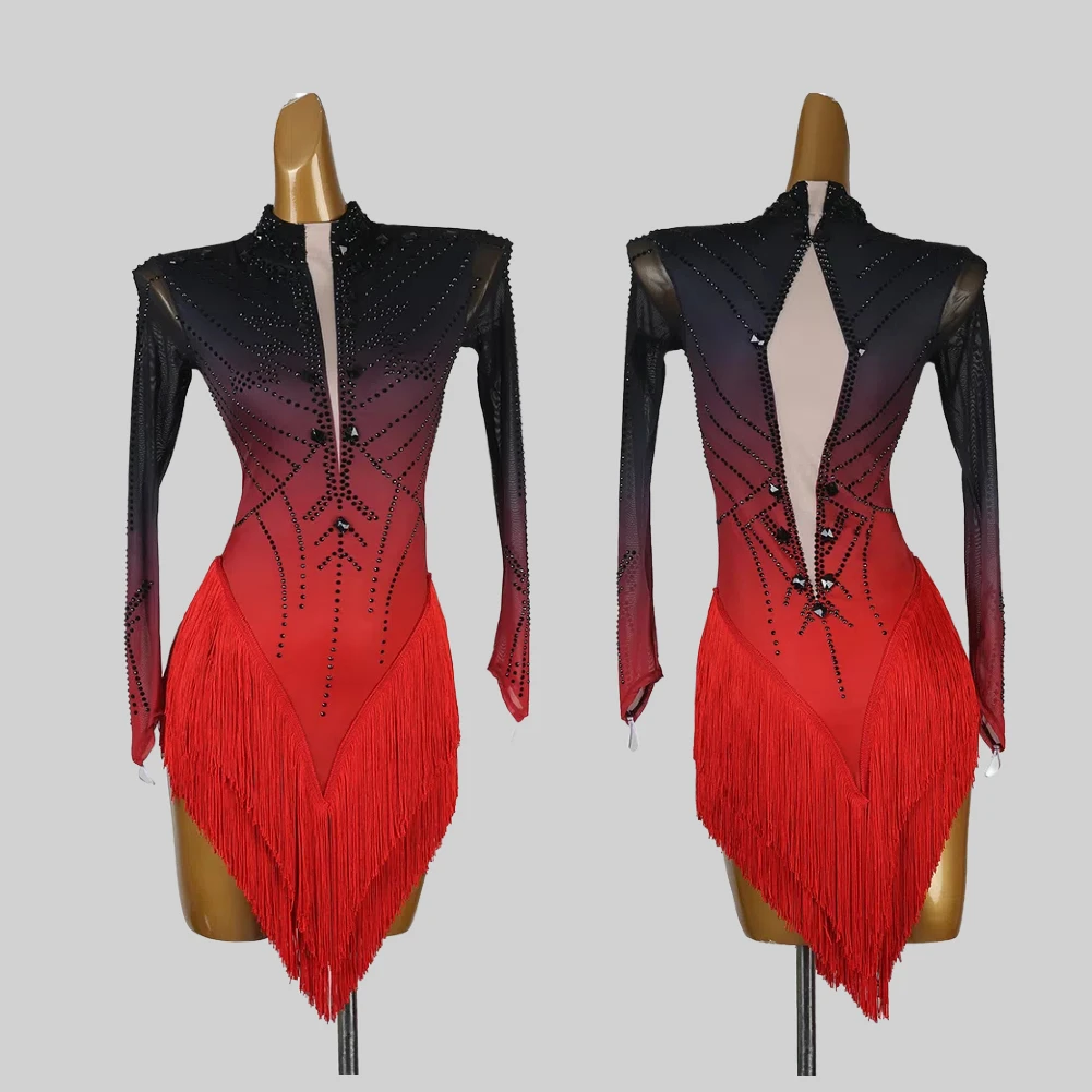 New Latin Dance Competition dress Black Dance Costume Ladies Gradient Rhinestone high quality New Long Sleeve Samba
New Latin Dance Competition dress Black Dance Costume Ladies Gradient Rhinestone high quality New Long Sleeve Samba