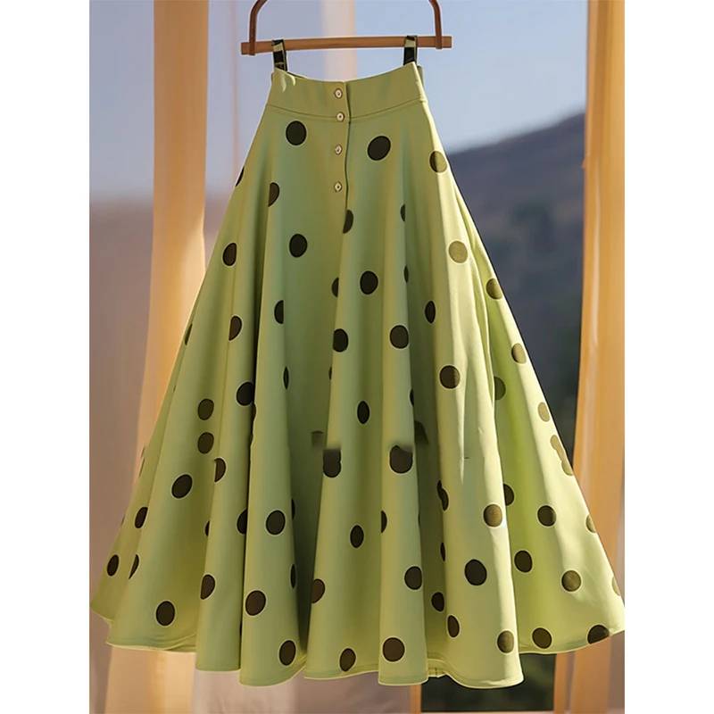 French style gentle high-end A-line skirt mint green chiffon polka dot skirt half body skirt summer 2025 New
French style gentle high-end A-line skirt mint green chiffon polka dot skirt half body skirt summer 2025 New