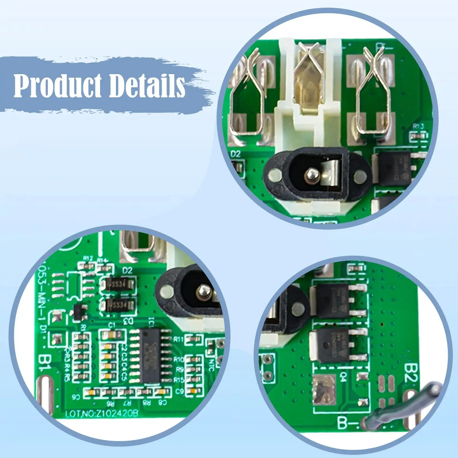 Lithium Battery Protection Board Compact PCB Module for Electric Drill Impact Wrench and Hammer Drill
Lithium Battery Protection Board Compact PCB Module for Electric Drill Impact Wrench and Hammer Drill