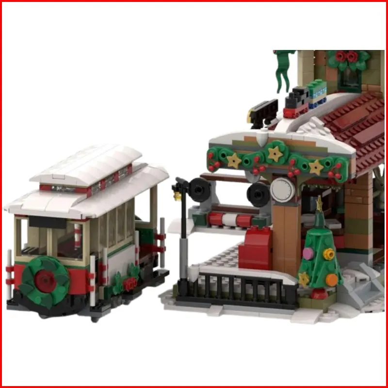 New product, in stock: MOC 1222-piece holiday-themed train station building block set, a small particle assembly educational toy
New product, in stock: MOC 1222-piece holiday-themed train station building block set, a small particle assembly educational toy