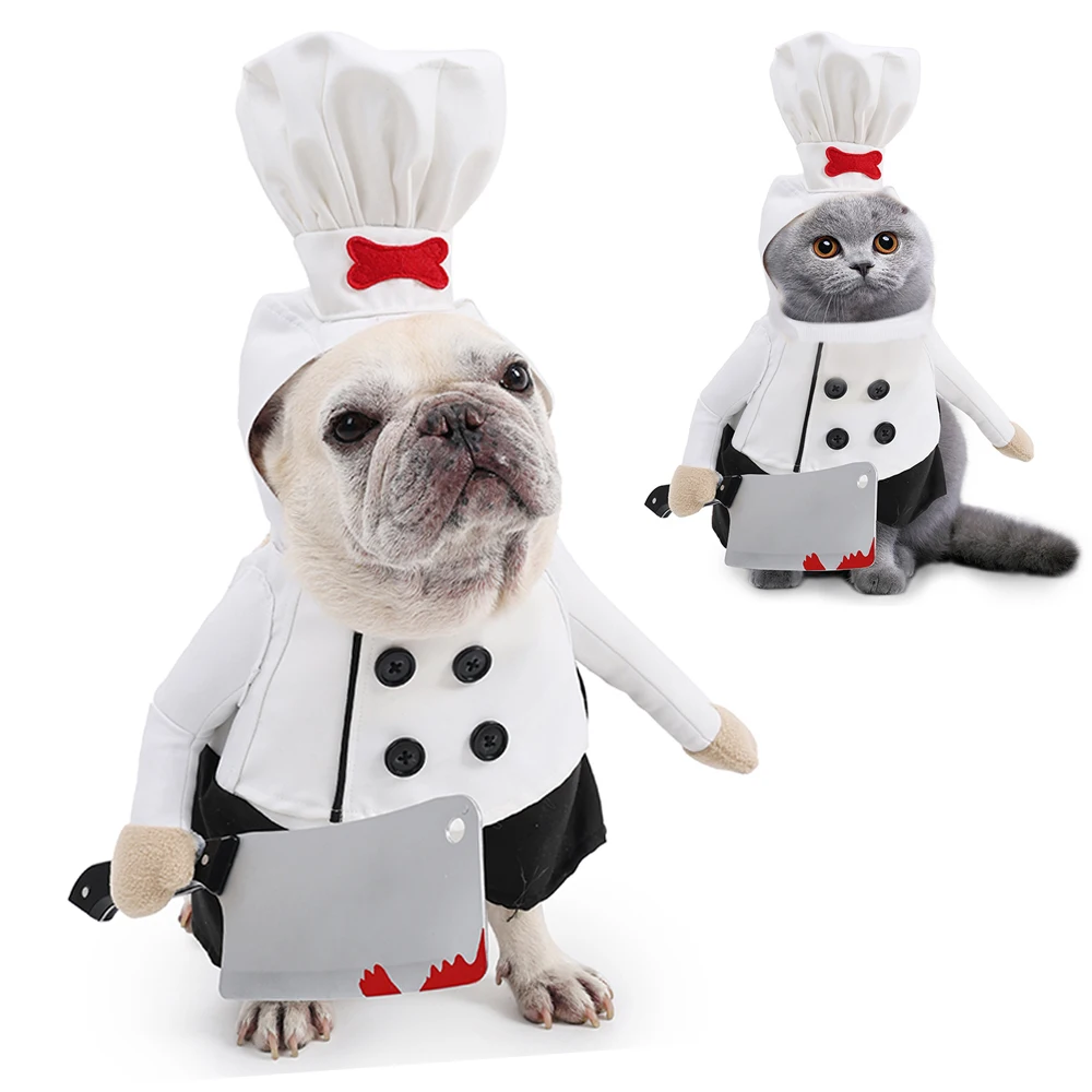 Забавный костюм шеф-повара для домашних животных на Хэллоуин для собак или кошек, свободная регулировка, наряд для домашних животных, костюм шеф-повара, косплей, фестивальная одежда для собак
Забавный костюм шеф-повара для домашних животных на Хэллоуин для собак или кошек, свободная регулировка, наряд для домашних животных, костюм шеф-повара, косплей, фестивальная одежда для собак