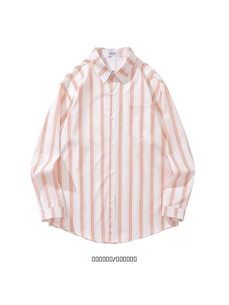Casual Striped Long Sleeve Shirt from Orderly National Trend Couple Loose Fit Youthful Popular Autumn Winter Menswear
Casual Striped Long Sleeve Shirt from Orderly National Trend Couple Loose Fit Youthful Popular Autumn Winter Menswear
