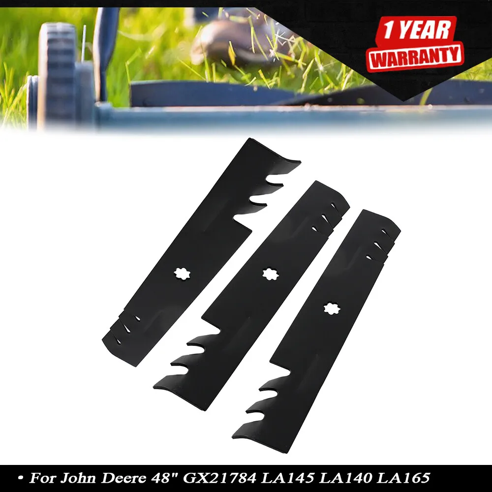 3 Mulching Blades for John Deere 48" GX21784 LA145 LA140 LA165 X140 D140
3 Mulching Blades for John Deere 48" GX21784 LA145 LA140 LA165 X140 D140